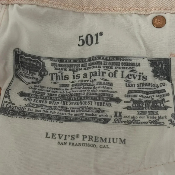 💖”Levi’s 501” Baby Pink Distressed Cut Off Short w/ Fringe Size 27💗 - Picture 14 of 14